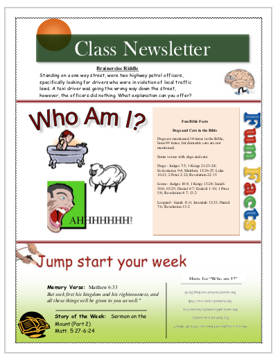 Week 19 Class Starter Worksheet