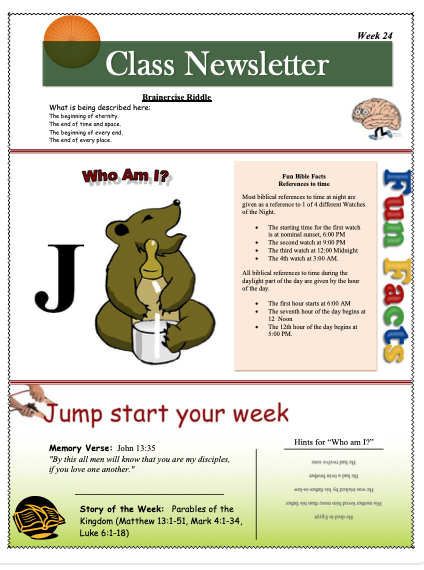 Week 24 Class Starter Worksheet