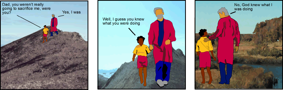 Abraham Offers Isaac Cartoon