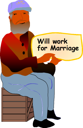 Will
                              Work for Marriage Cartoon