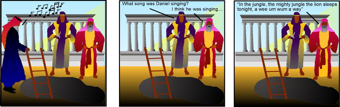 Daniel Enters Lions Den Cartoon