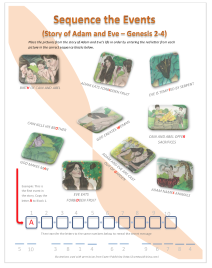 Adam
                        and Eve Sequence Worksheet