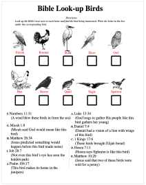 Birds Look
                          Up Bible Passages Worksheet