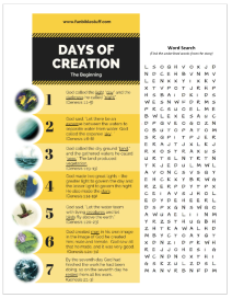 Lesson 1 Days of Creation Worksheet