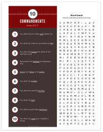 Lesson 15
                        Ten Commandments Worksheet